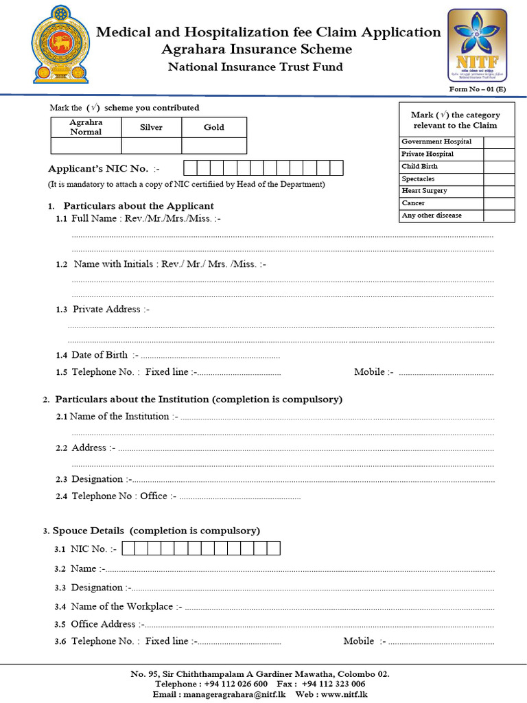 Agrahara Insurance Claim Application | PDF | Hospital | Receipt