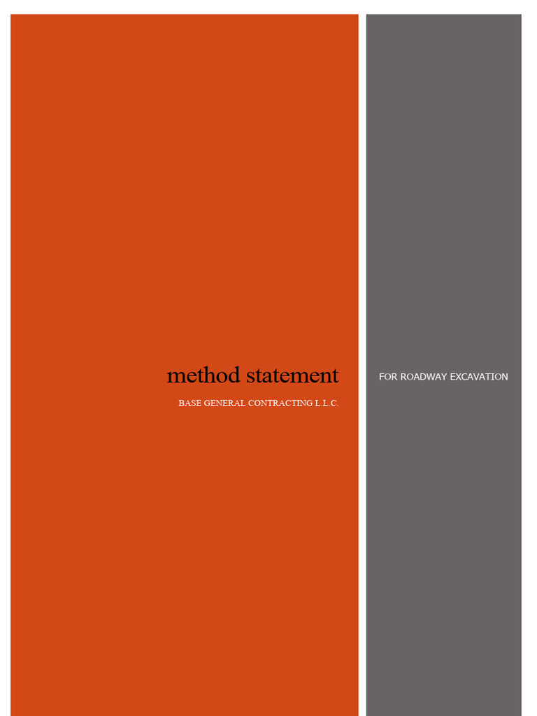 003 method statement roadway excavation pdf occupational safety