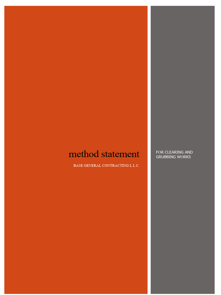 Method Statement for Clearing Works | PDF | Occupational Safety And Health