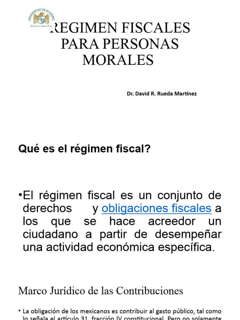 Regimen de Personas Morales Obligaciones | PDF | Impuestos | Sociedad