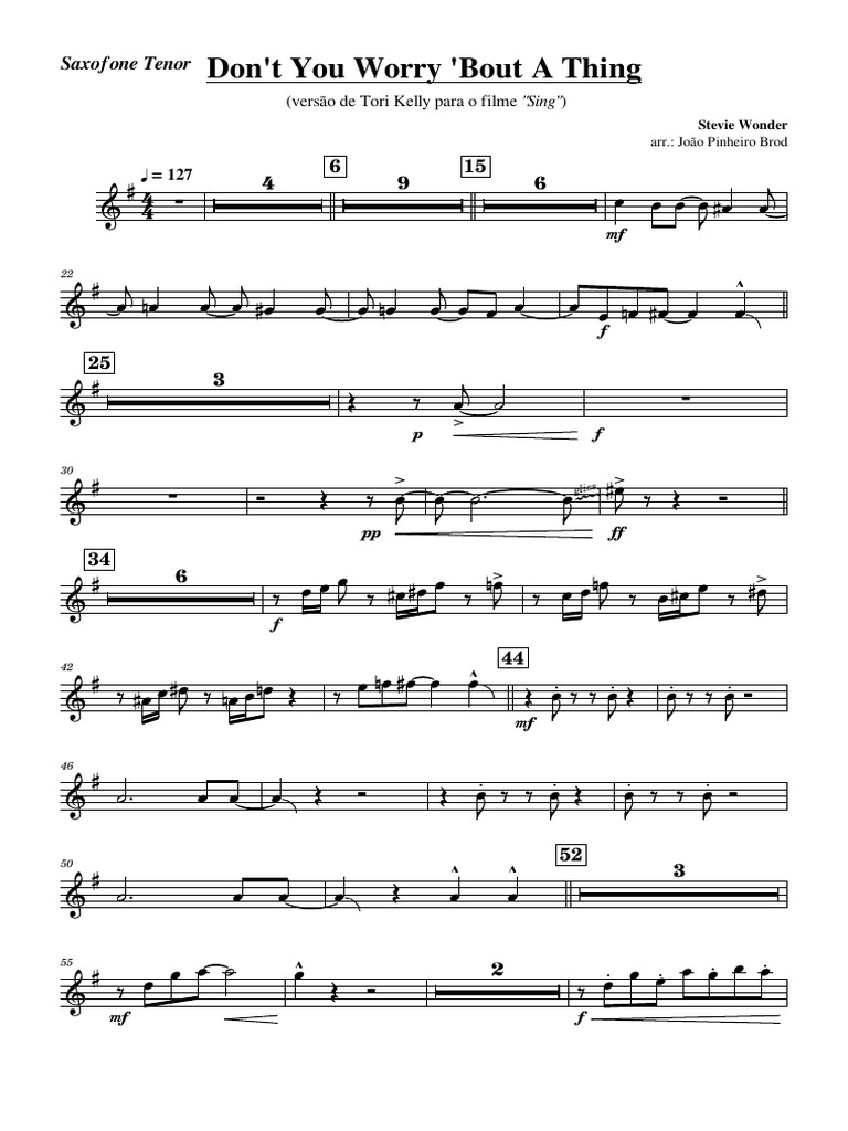 Don - T You Worry - Bout A Thing - Sax Tenor | PDF