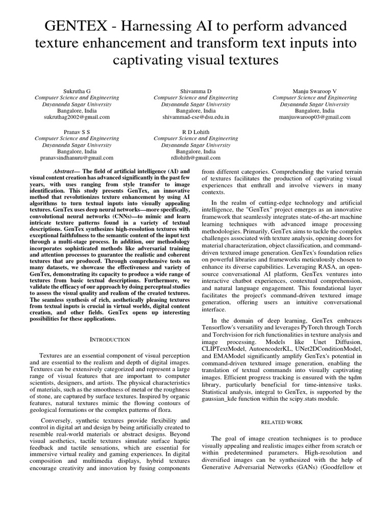 Texture Synthesis Research Paper | PDF | Artificial Neural Network ...