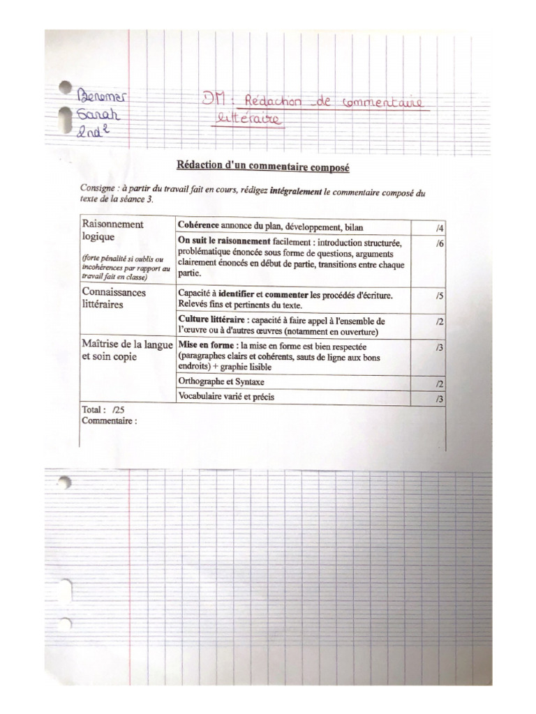 Rédaction D'un Commentaire Composé | PDF