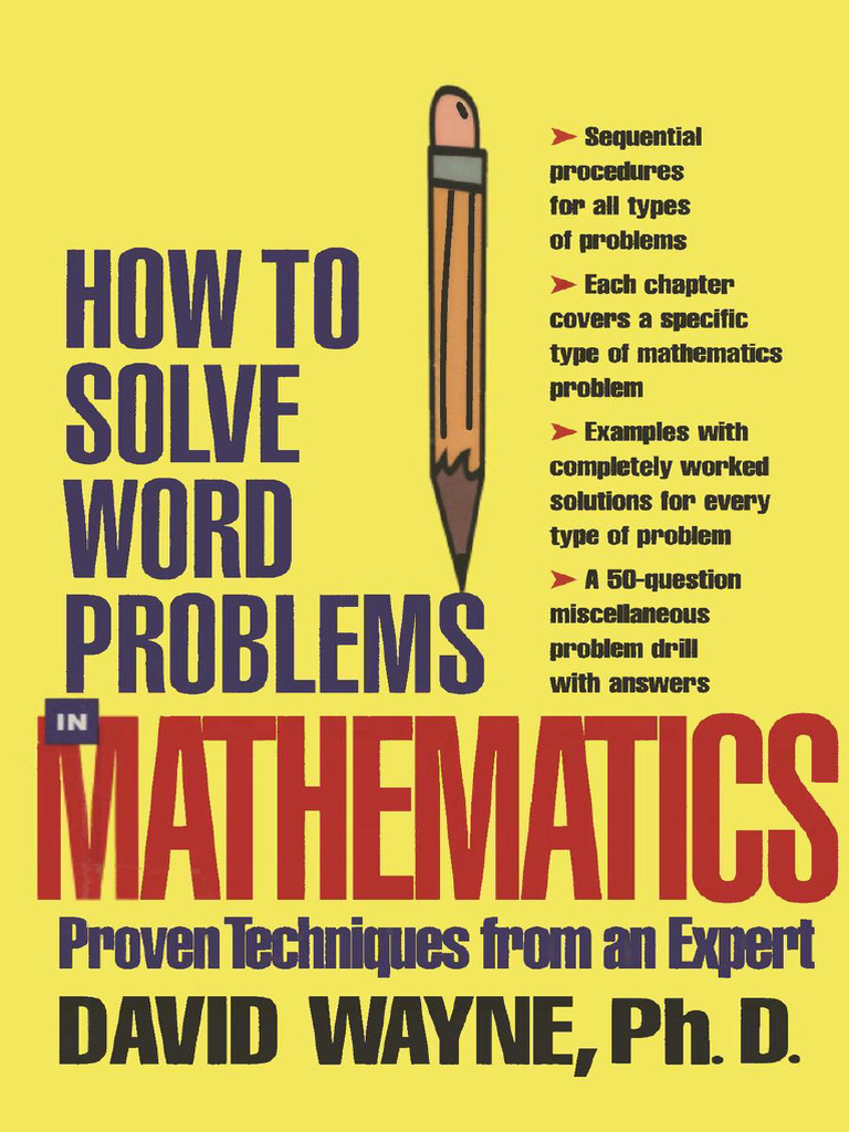 David wayne how to solve word problems in mathematics proven techniques