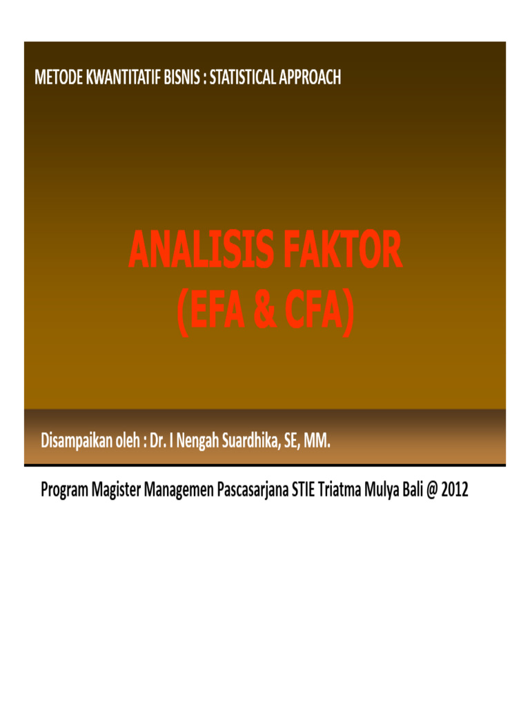 Analisis EFA dan CFA dalam Penelitian | PDF | Metode & Bahan Ajar