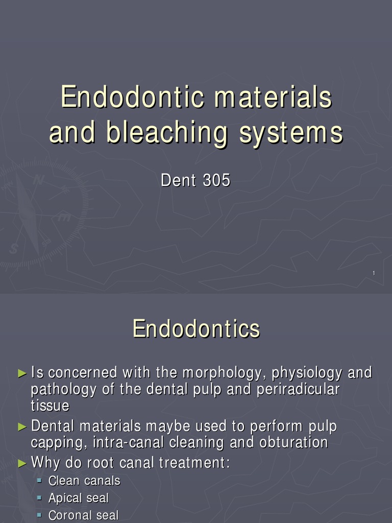 Lecture 15 & 16 Endodontic Materials and Bleaching Systems (Slides) PDF