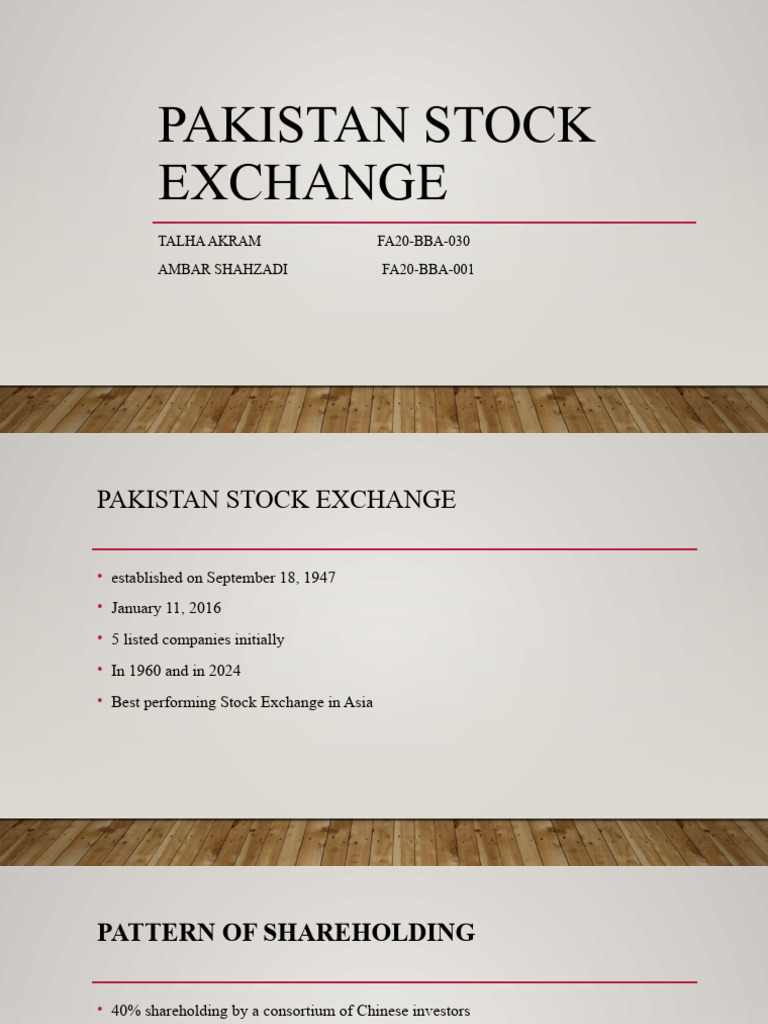 Overview of Pakistan Stock Exchange | PDF | Stocks | Securities (Finance)
