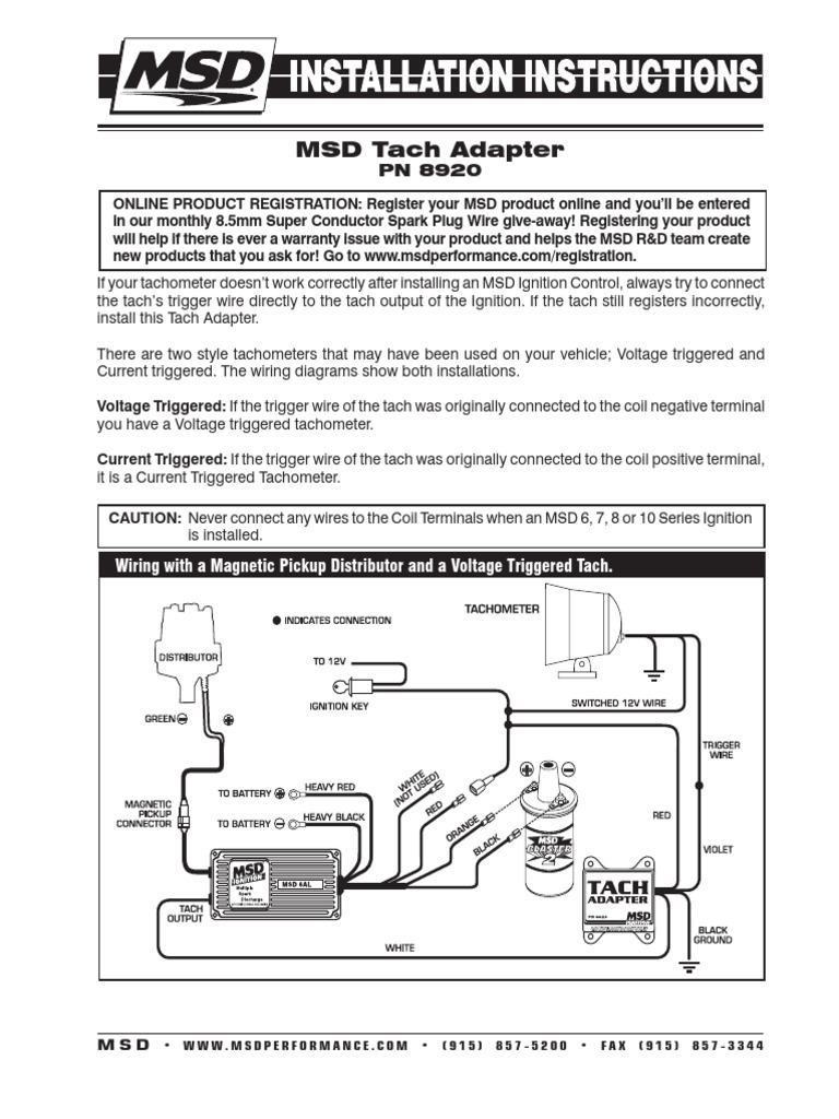 MSD 8920 | PDF | Ignition System | Electrical Engineering