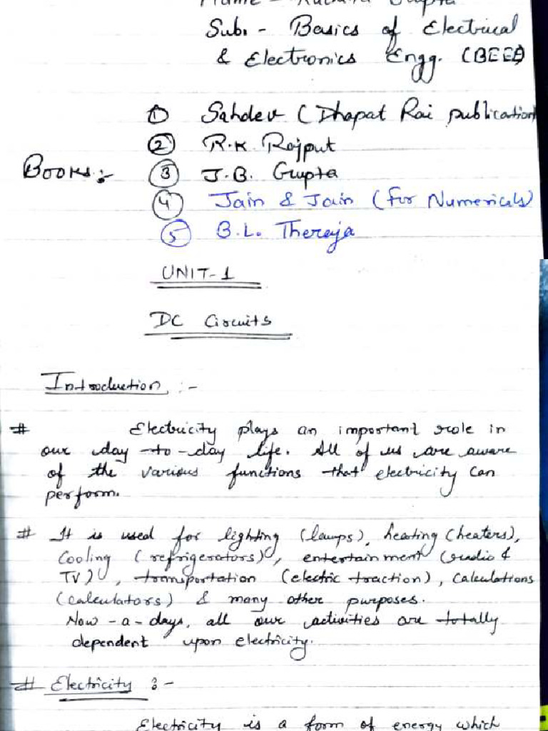 BEEE Notes Unit-1 Part 1 | PDF | Physical Phenomena | Metrology
