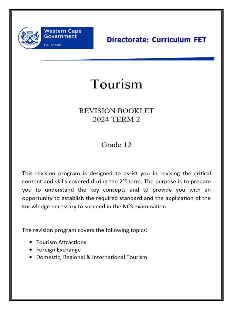 TOURISM GRADE 12 NOTES PDF DOWNLOAD 2022 visual data 2