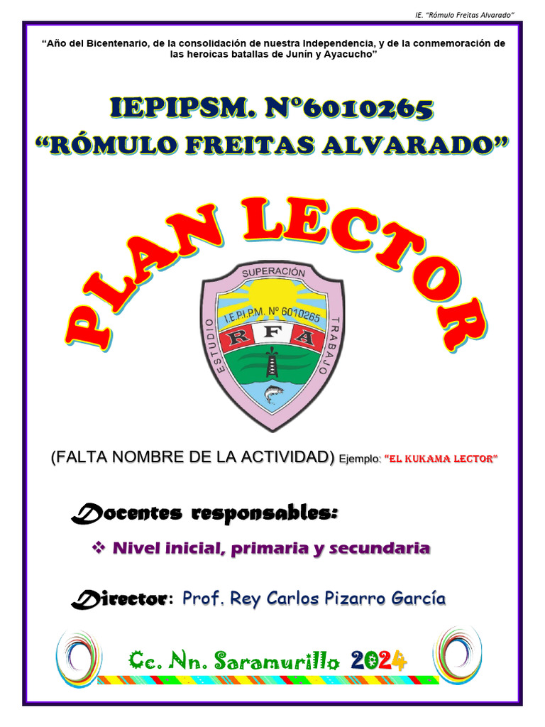 Plan Lector Primaria 2024 PDF | PDF | Comprensión lectora | Educación ...