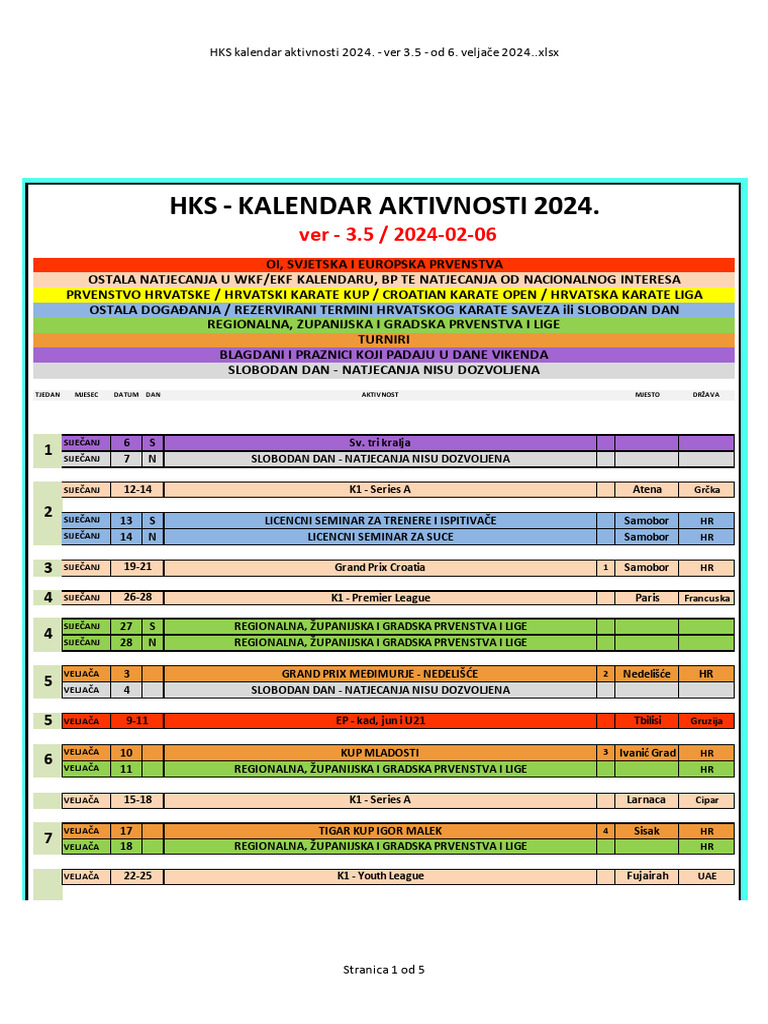HKS Kalendar Aktivnosti 2024ver 35 6veljace 202 240317 154841 | PDF
