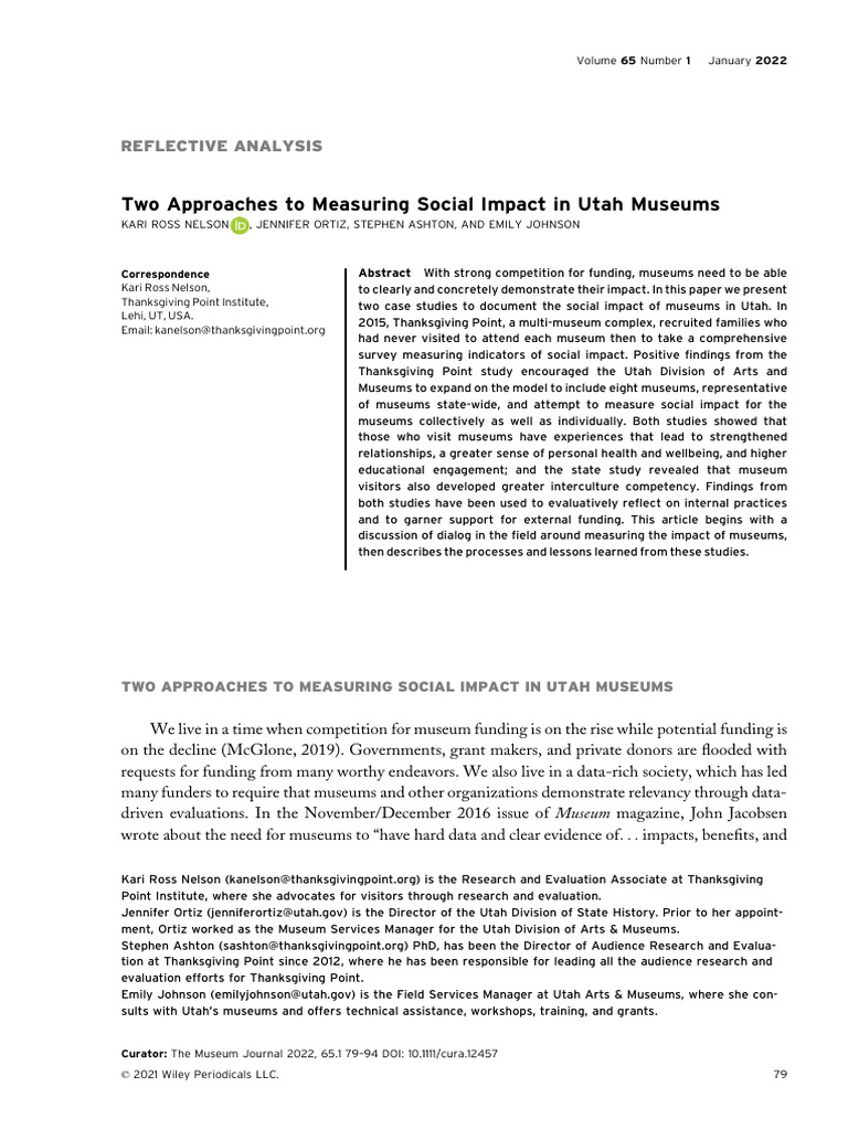 Article 10 Two Approaches To Measuring Social Impact Pdf Survey