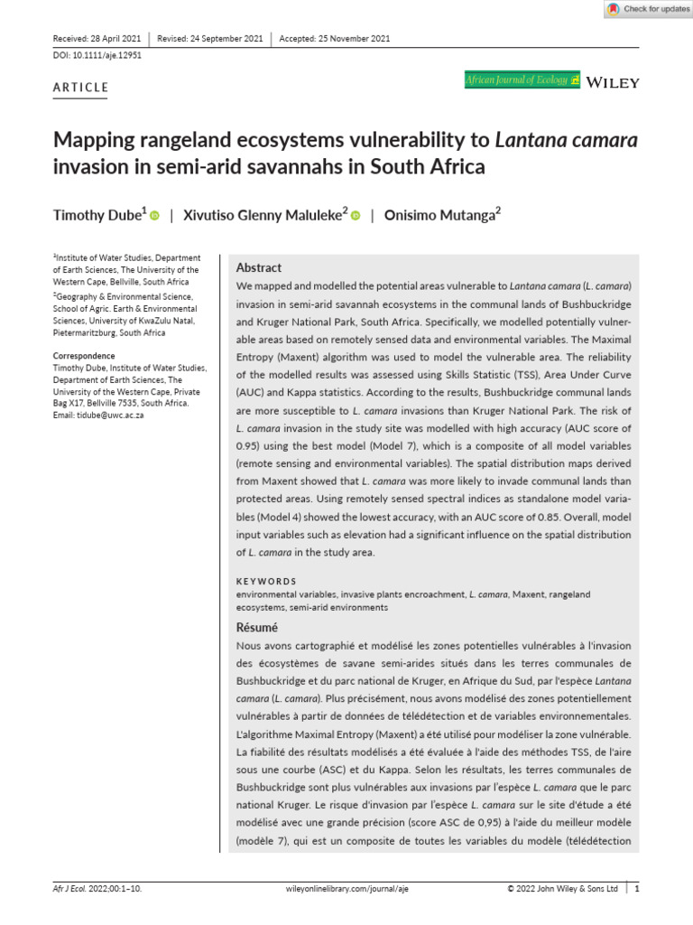 african-journal-of-ecology-2022-dube-mapping-rangeland-ecosystems