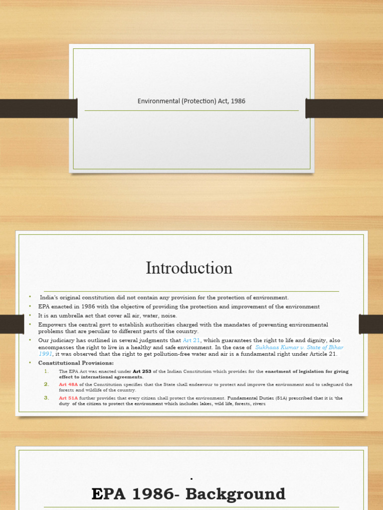 What Is Environmental Protection Act 1986