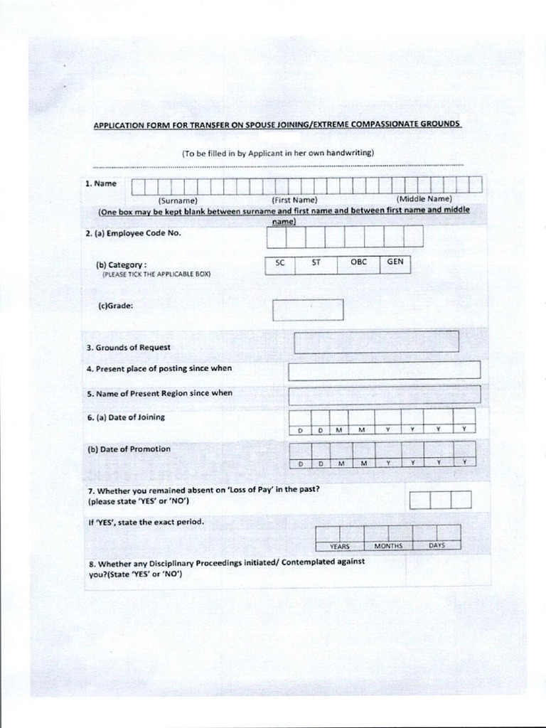 Application - Spouse Compassionater Transfer | PDF