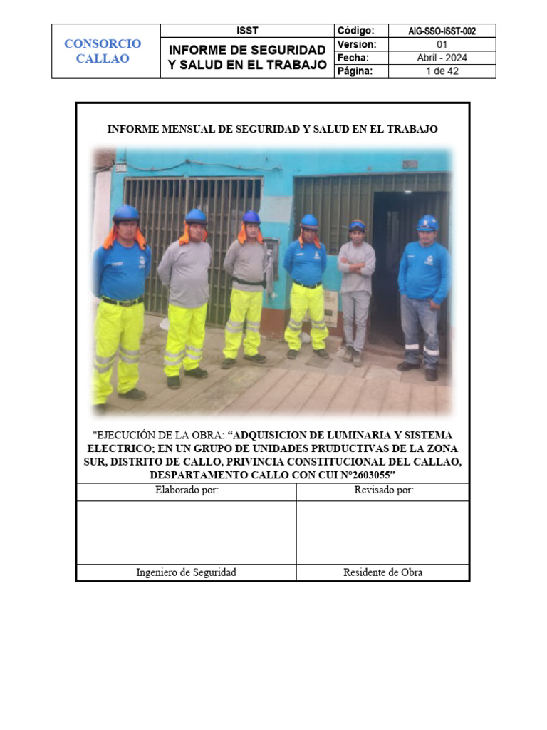 Informe Mes de Abril de Seguridad y Salud en El Trabajo | PDF | Valores ...