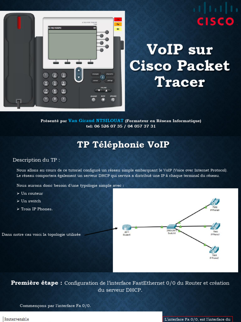Configuration VoIP sur Cisco Packet Tracer | PDF | Voix sur IP ...