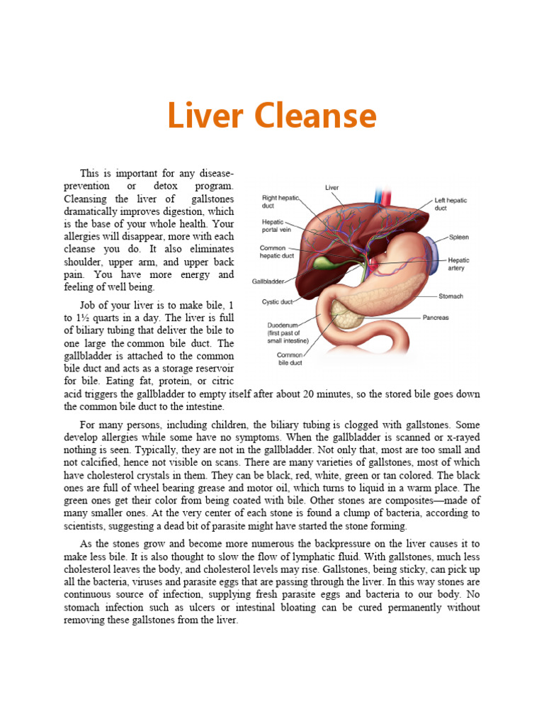 Liver Cleanse Pdf Gallbladder Bile