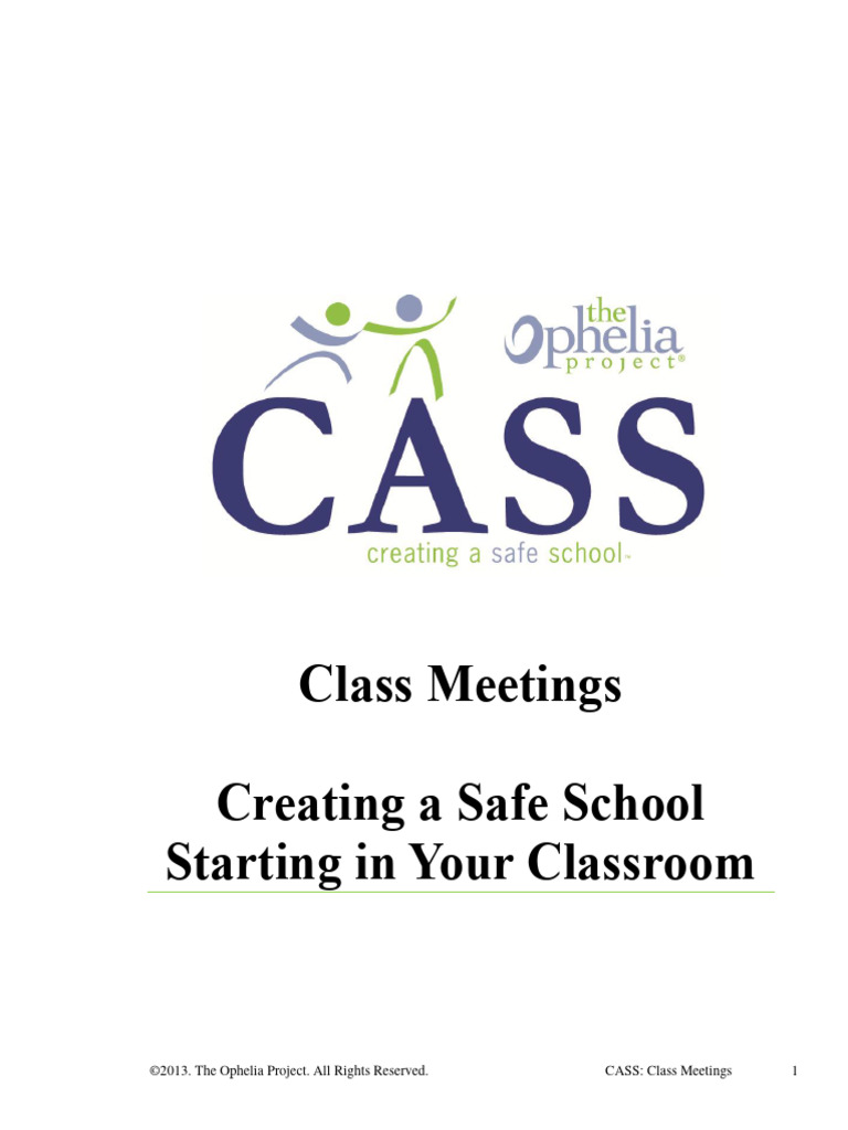 Class meetings pdf aggression teachers