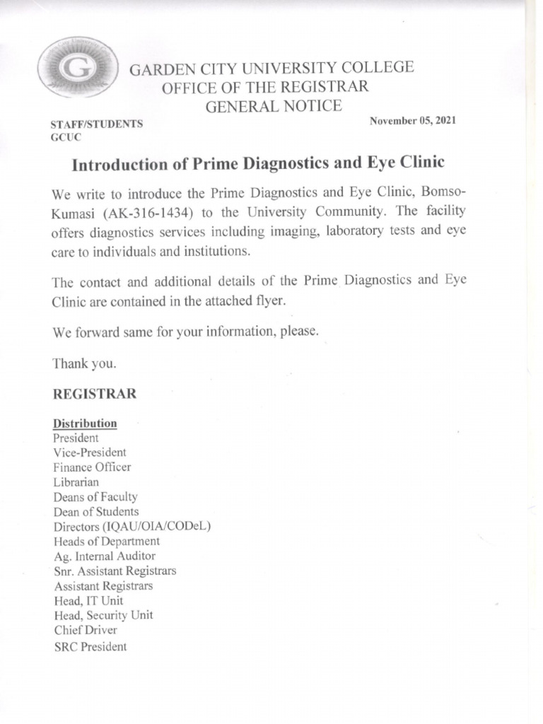 Introduction Of Prime Diagnostics And Eye Clinic PDF