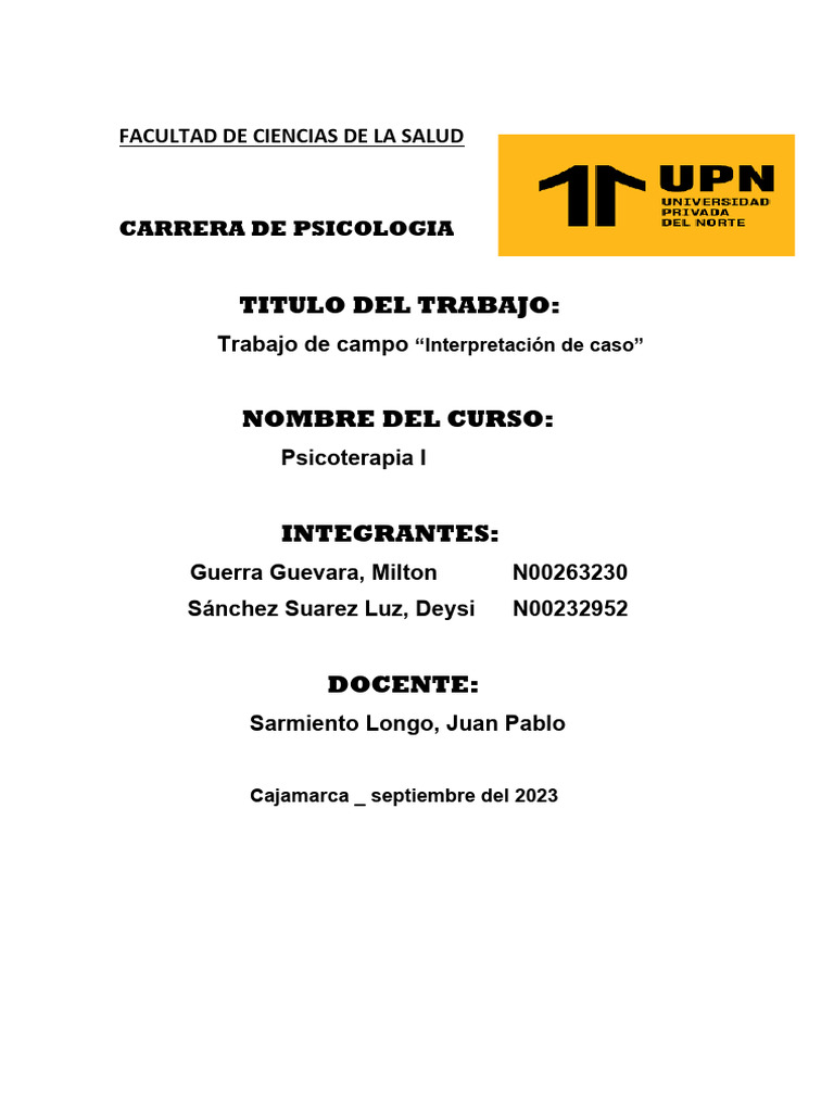 Interpretacion de caso e parcial de psicoterapia i pdf