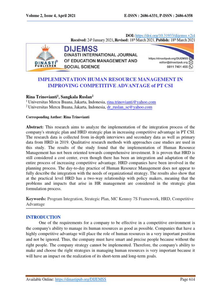 HR Management for Competitive Advantage | PDF | Strategic Management ...