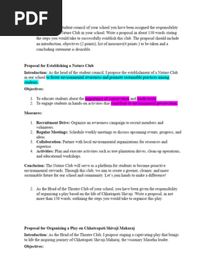 Proposal for XI and XII 2024 - 2025.