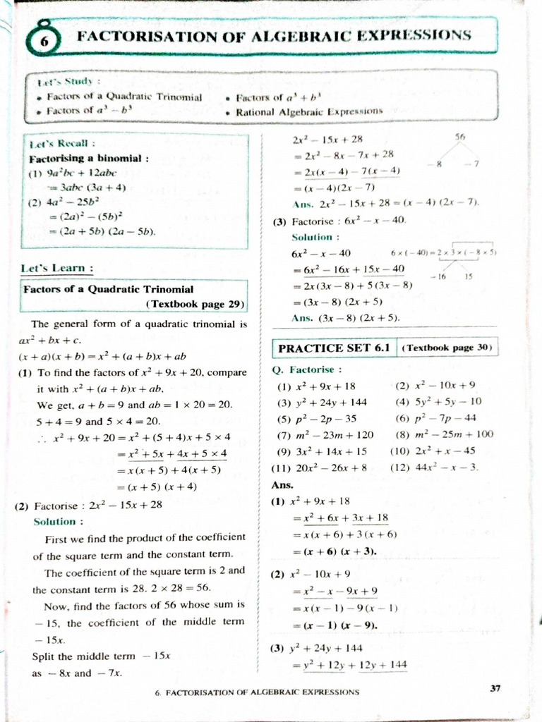 8th Maths Lesson 6 | PDF