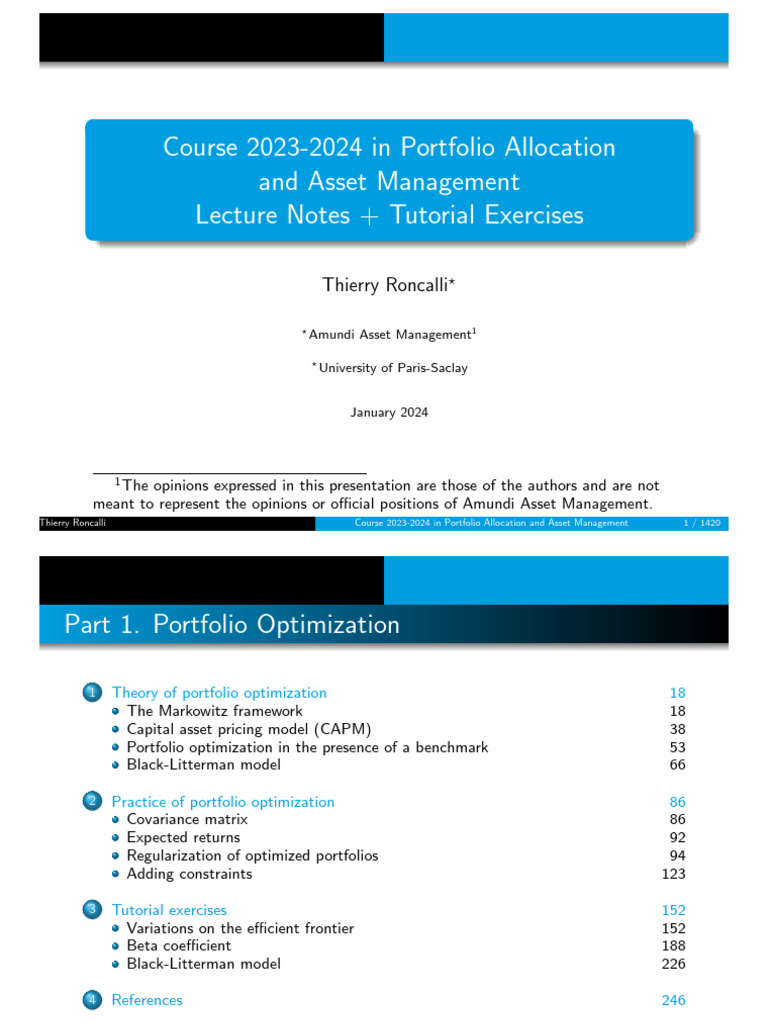 Portfolio Allocation & Asset Management 2023 | PDF | Modern Portfolio ...