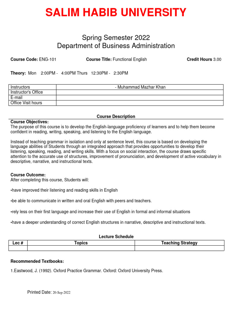 Course Outline - Businss Administration | PDF | Profit (Economics ...