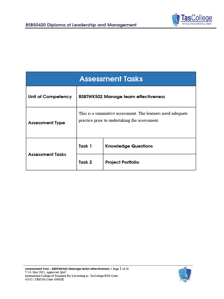 bsbtwk502-ans-pdf-educational-assessment-leadership
