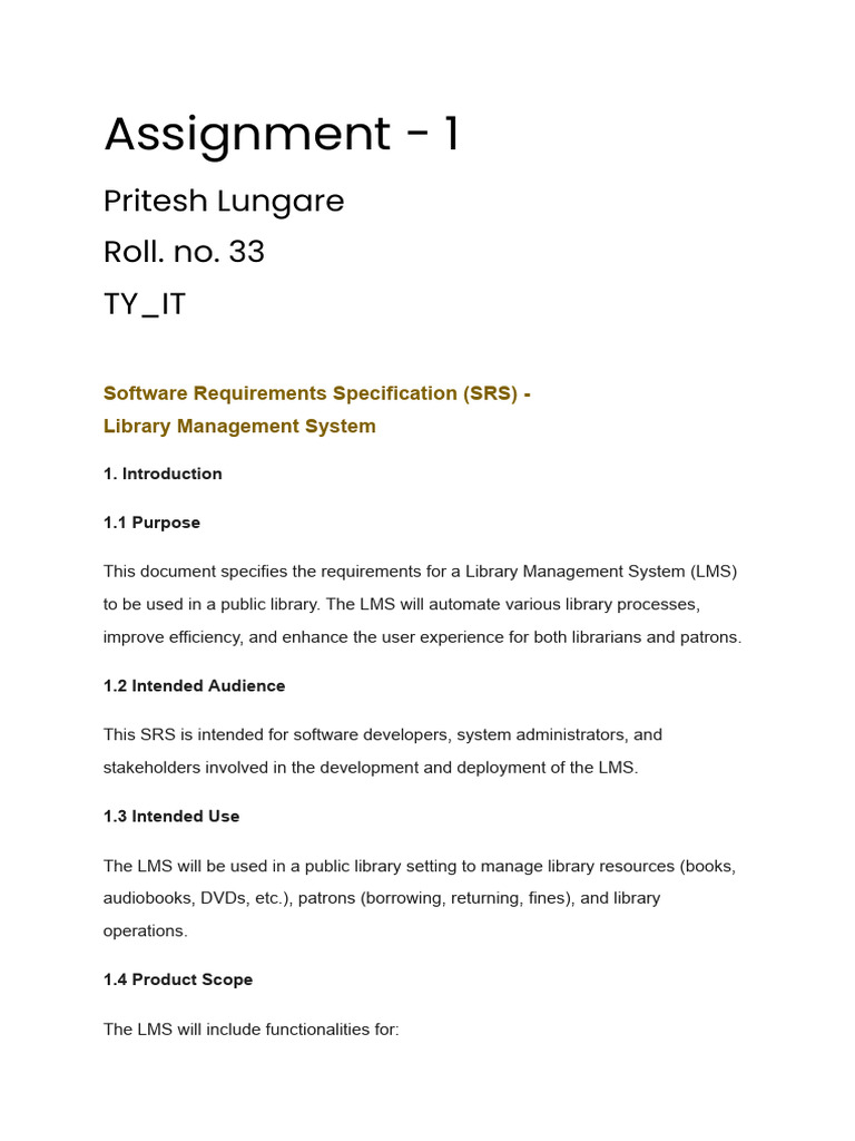 TY - 33 - Assign - 1 | PDF | Libraries | Usability