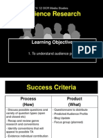 Audience Research: Learning Objectives