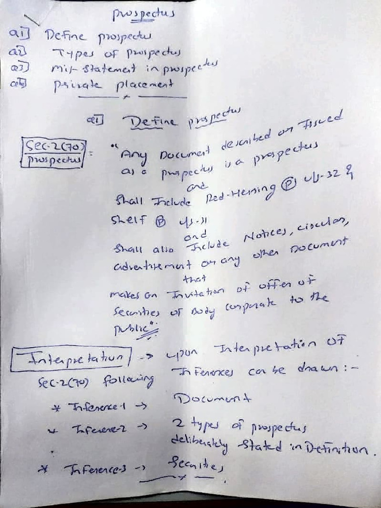 Types of Prospectus Statements | PDF