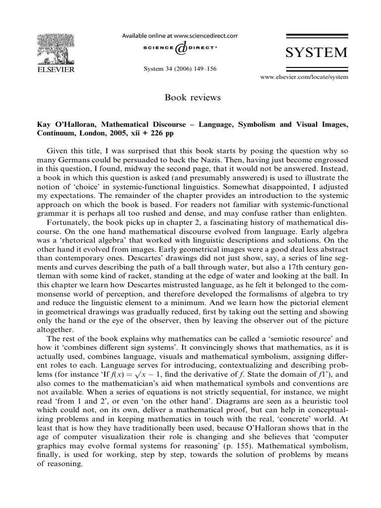 Kay o halloran mathematical discourse la pdf semiotics linguistics