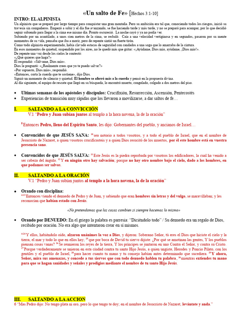 Sermon Un Salto de FE | PDF | Jesús | Oración