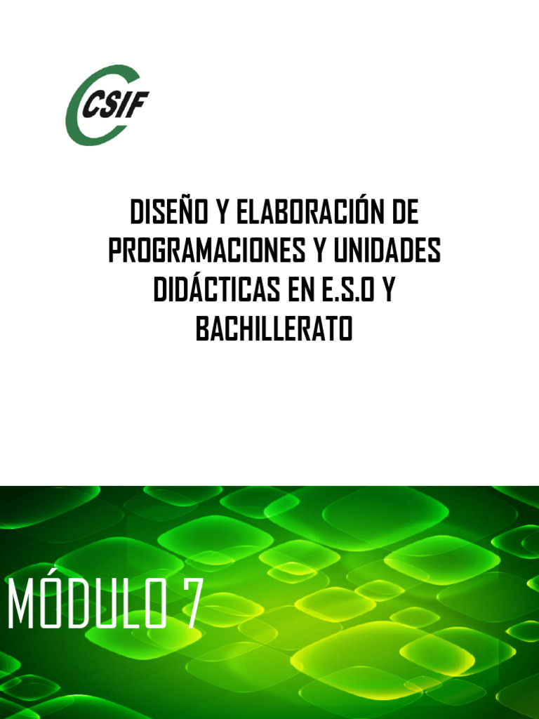 Modulo 7. Contenidos | PDF | Plan de estudios