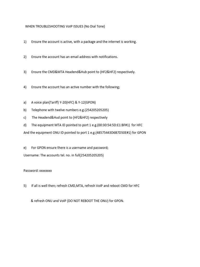 WHEN TROUBLESHOOTING VoIP ISSUES | PDF