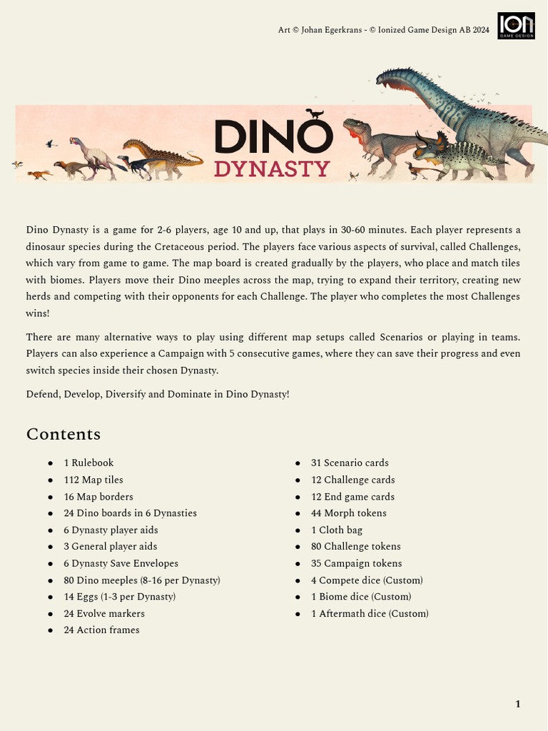 Dino Dynasty: A Cretaceous Survival Game | PDF | Dinosaurs | Earth Sciences