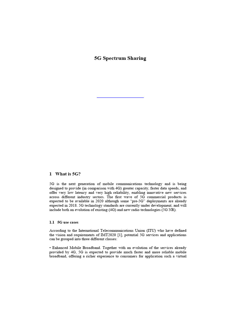 5g Spectrum Sharing Pdf Radio Spectrum Extremely High Frequency