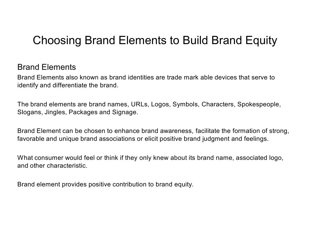 Choosing Brand Elements To Build Brand Equity Pdf Logos Brand