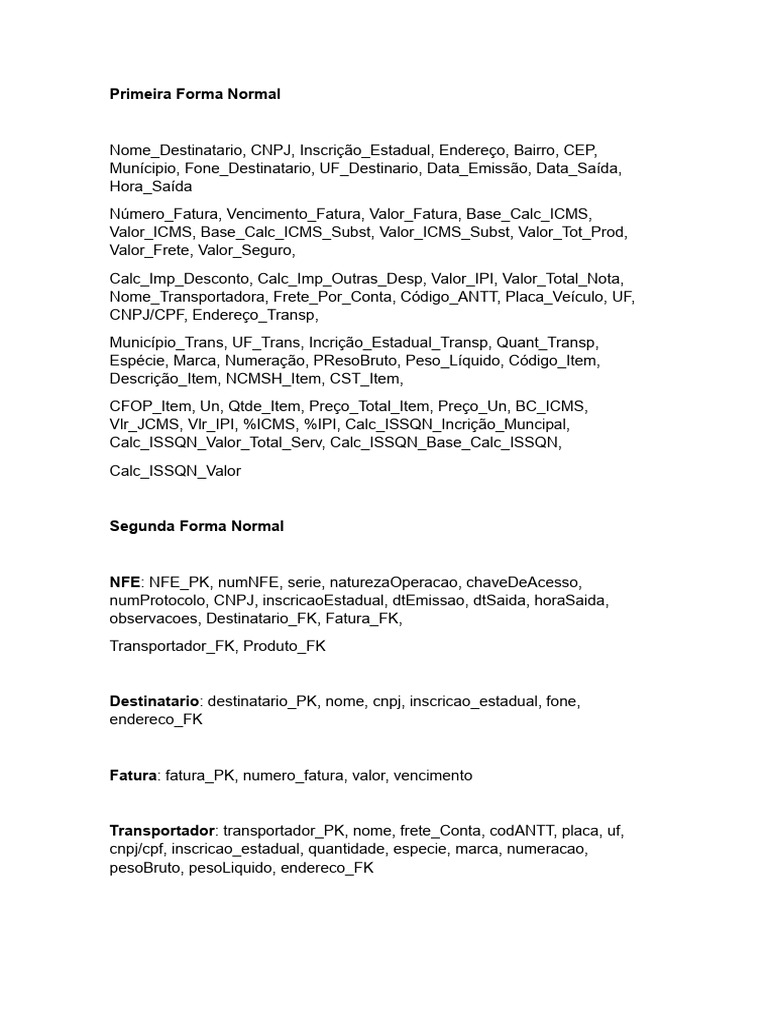 Primeira forma normal pdf