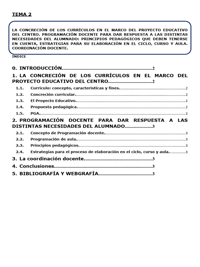 Tema 2 | PDF | Plan de estudios | Evaluación