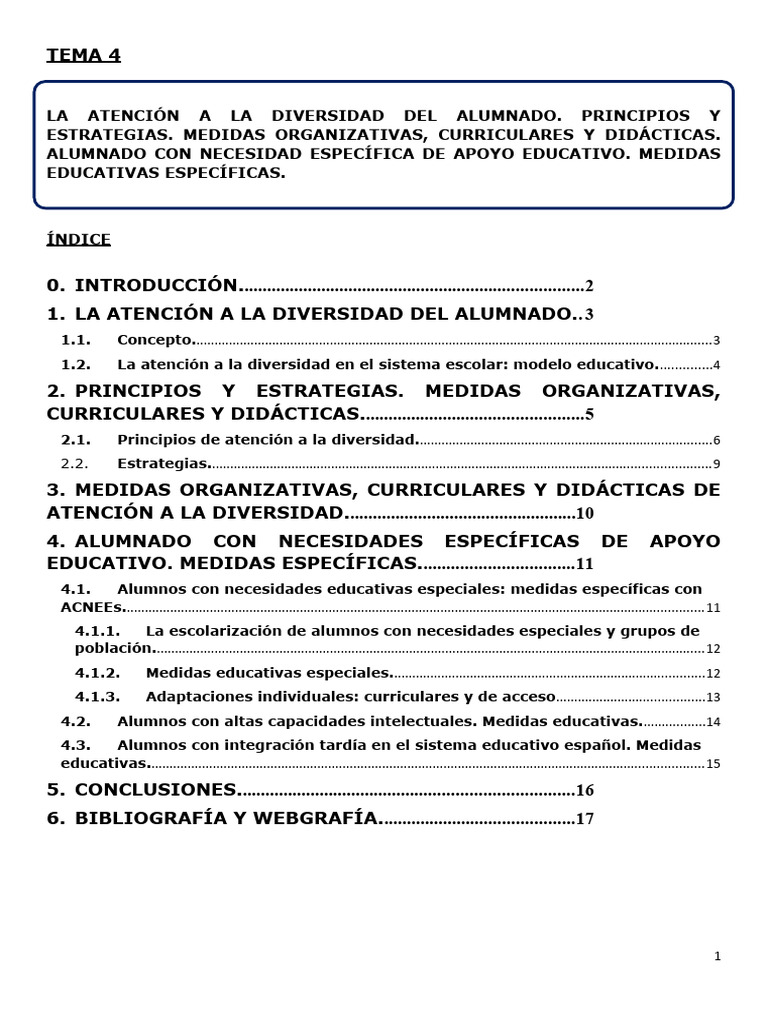Atención a la Diversidad Educativa | PDF | Plan de estudios