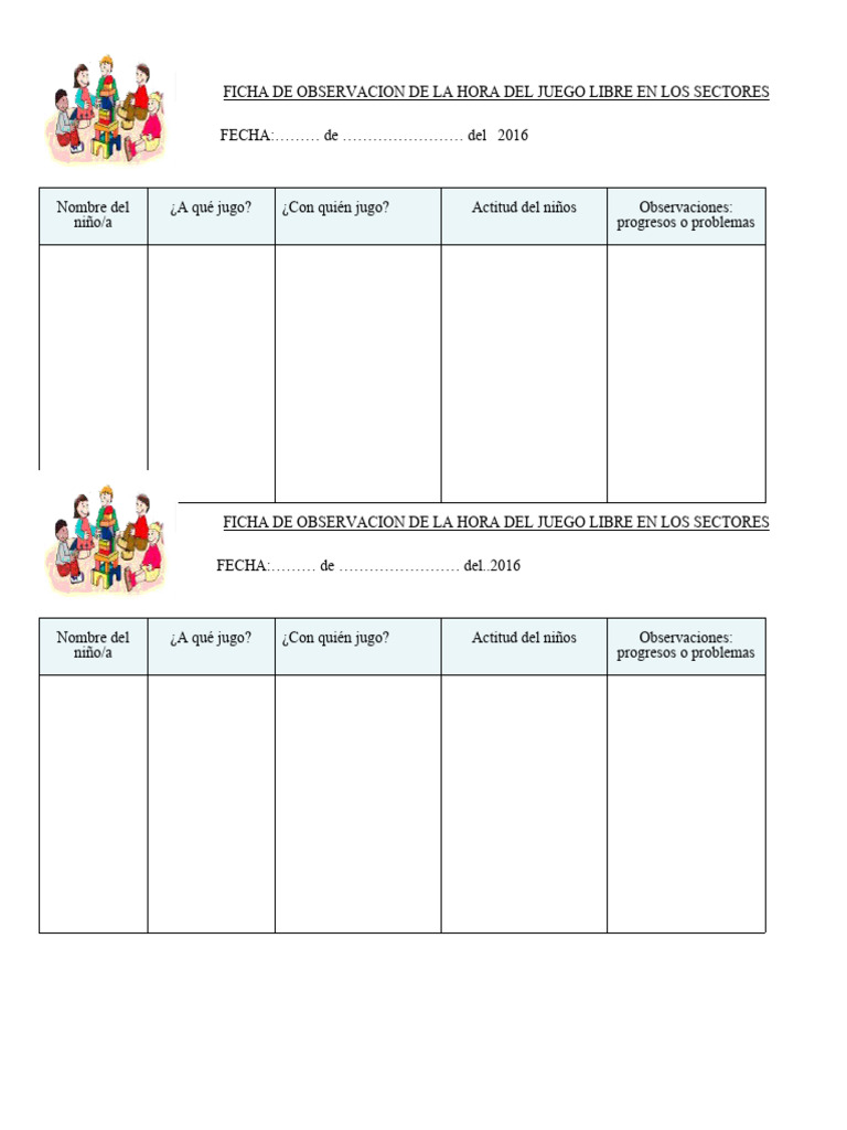 Ficha de Observacion de La Hota Libre de Los Sectores 2 | PDF