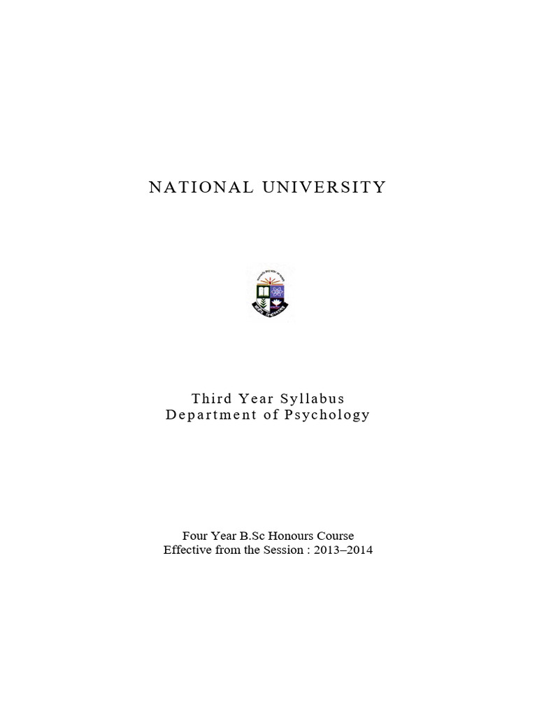 Psychology hounours 3rd year syllabus pdf sampling statistics