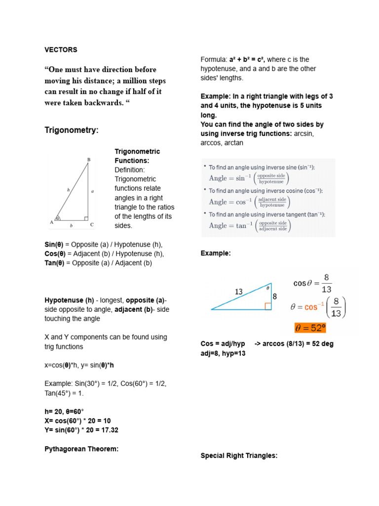 PHYSICS VECTORS | Download Free PDF | Trigonometric Functions ...