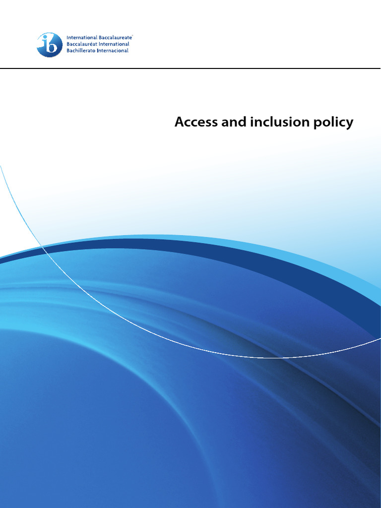 Access and Inclusion Policy en | PDF | Educational Assessment | Learning