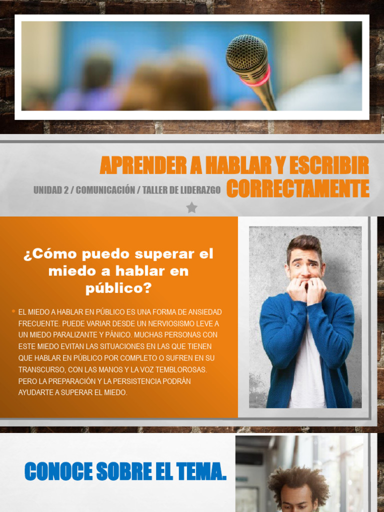 05 Unidad 2 Aprender A Hablar y Escribir Correctamente | PDF | Temor ...